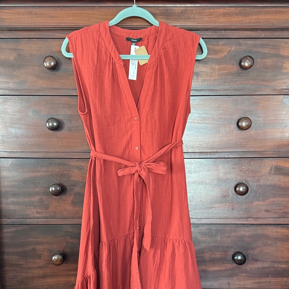 DREW Terracotta Sleeveless High Low Dress